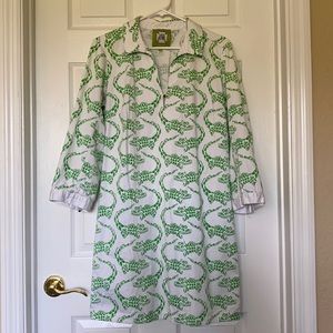 Elizabeth McKay alligator print resort wear dress. Size 10.